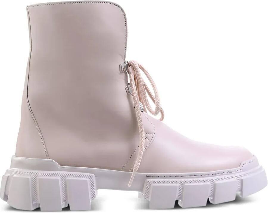 Hogl Winter combat boots met chunky zool en veters Beige