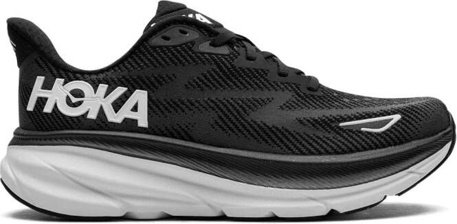 HOKA Clifton 9 "Black White" sneakers Zwart