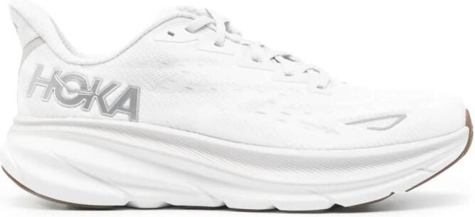 HOKA Clifton 9 chunky-sole sneakers Grijs