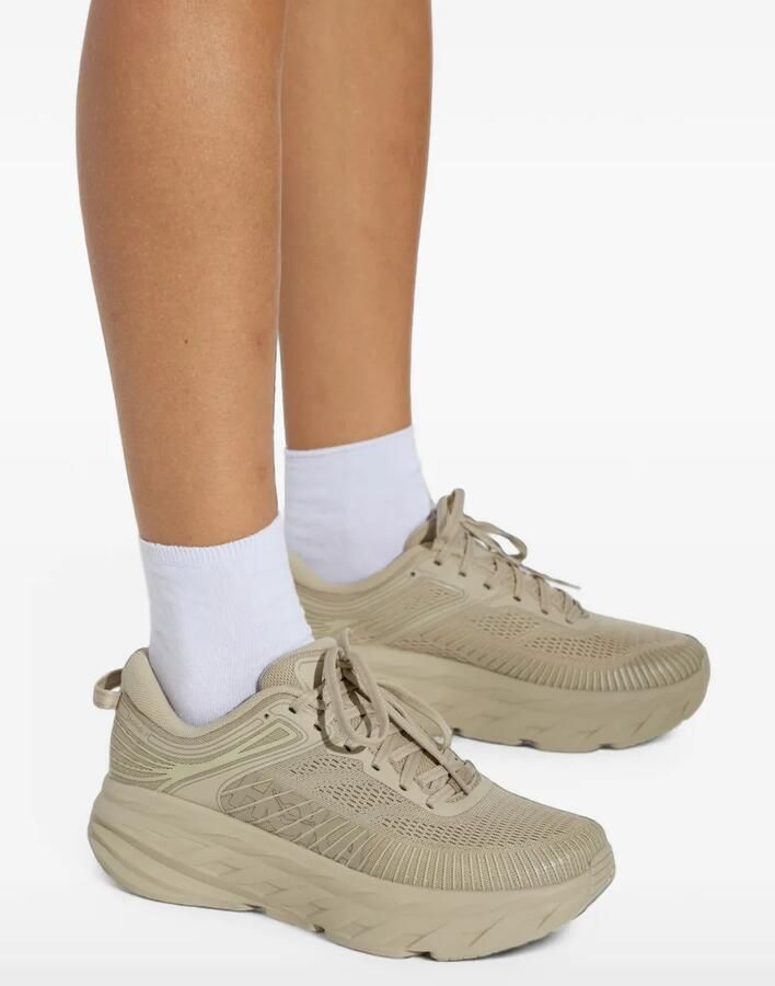HOKA Bondi 7 mesh sneakers Beige