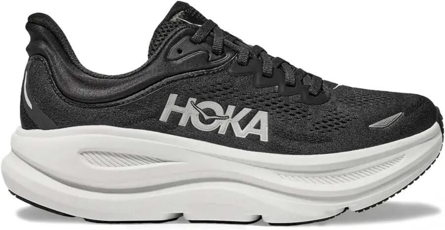 HOKA Bondi 9 "Black White" sneakers Zwart