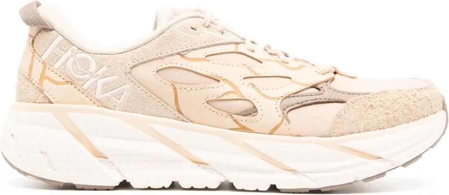 HOKA Clifton L suède sneakers Beige