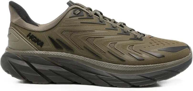 HOKA Clifton UTL sneakers met vlakken en logo-print Groen