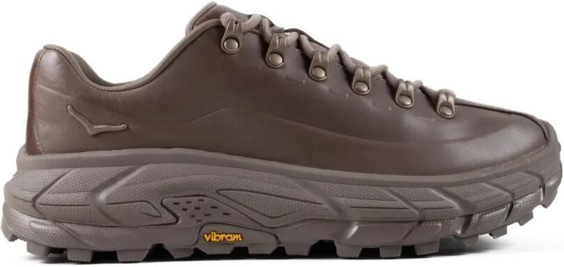 HOKA Elite Terrain System leather panelled sneakers Grijs