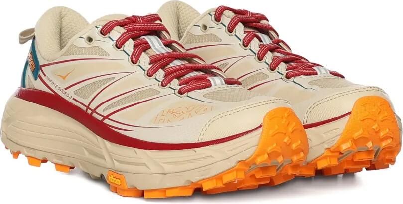 HOKA Mafate Speed 2 gestreepte sneakers Beige