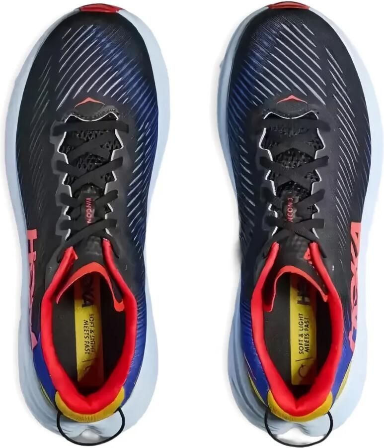 HOKA Rincon 3 "Black Dazzling Blue" sneakers Zwart