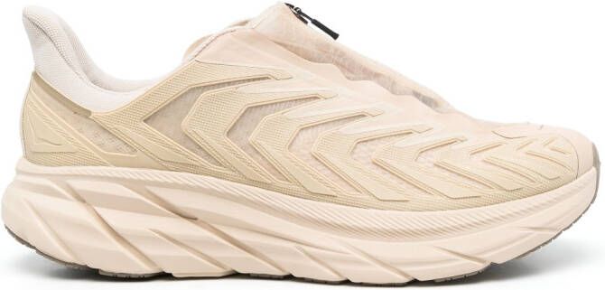 HOKA Project Clifton sneakers met rits Beige