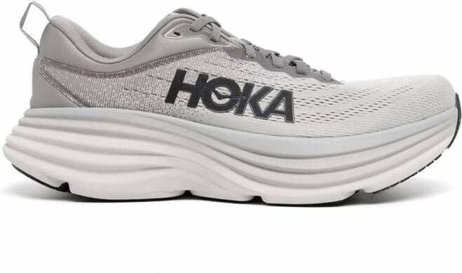 HOKA Sneakers met logo applicatie Grijs