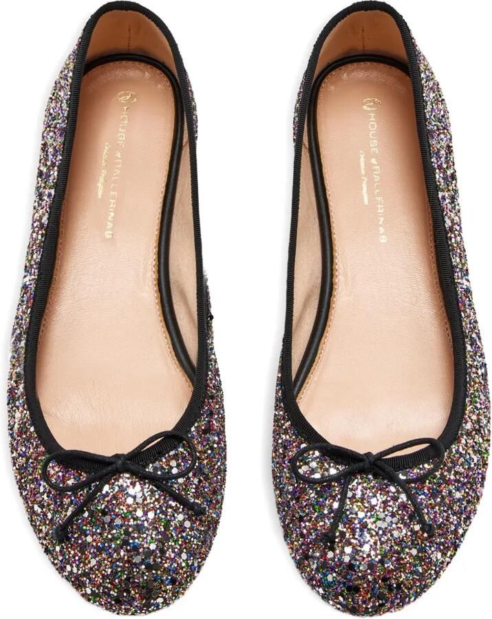HOUSE OF BALLERINAS Ballerina's met glitters en strikdetail Zwart - Foto 3