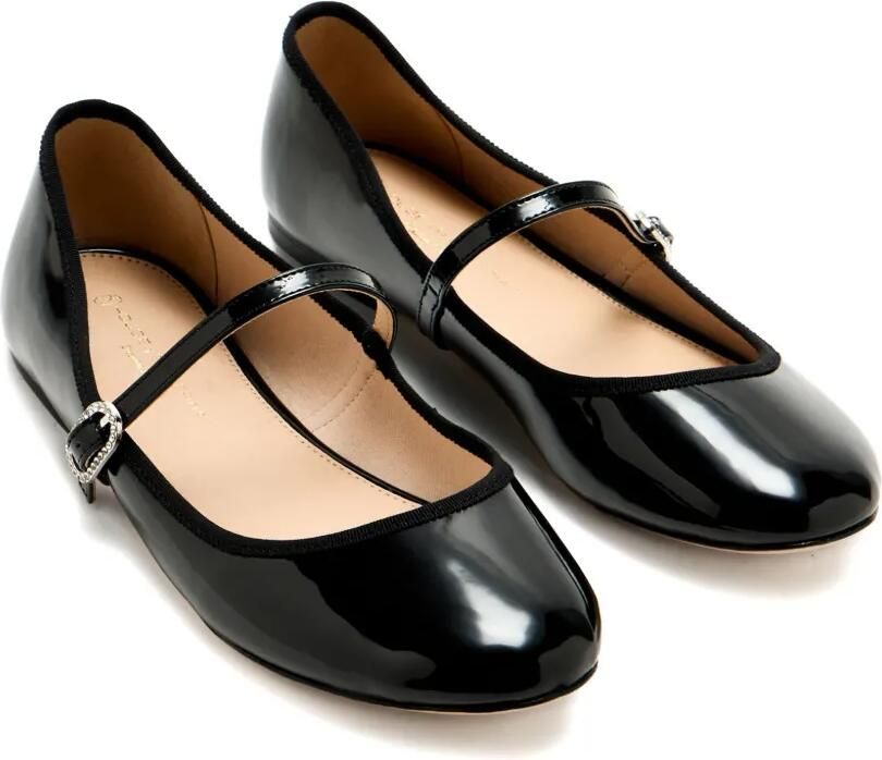 HOUSE OF BALLERINAS Lakleren ballerina's met gesp Zwart - Foto 3