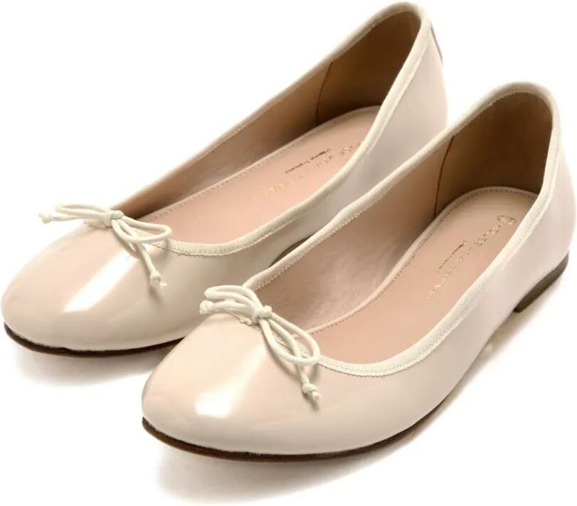 HOUSE OF BALLERINAS Lakleren ballerina's met strikdetail Beige