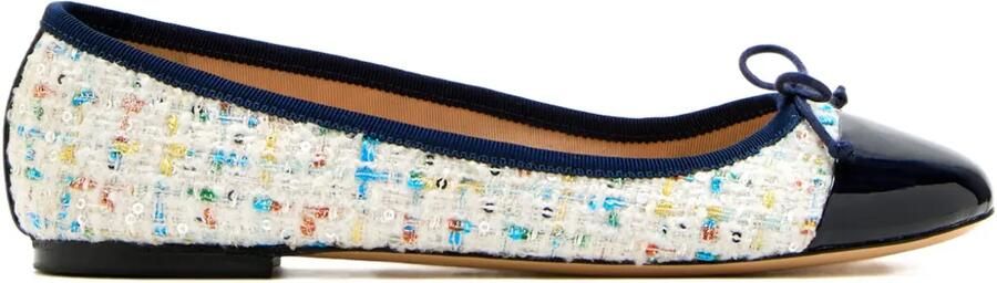HOUSE OF BALLERINAS Sophie tweed ballerina's Blauw