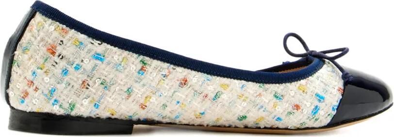 HOUSE OF BALLERINAS Sophie tweed ballerina's Blauw - Foto 4