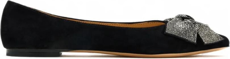 HOUSE OF BALLERINAS Victoire ballerina's verfraaid met kristallen Zwart