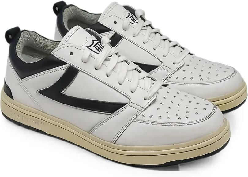 Htc Los Angeles Starlight leren sneakers met geperforeerde details Wit - Foto 3