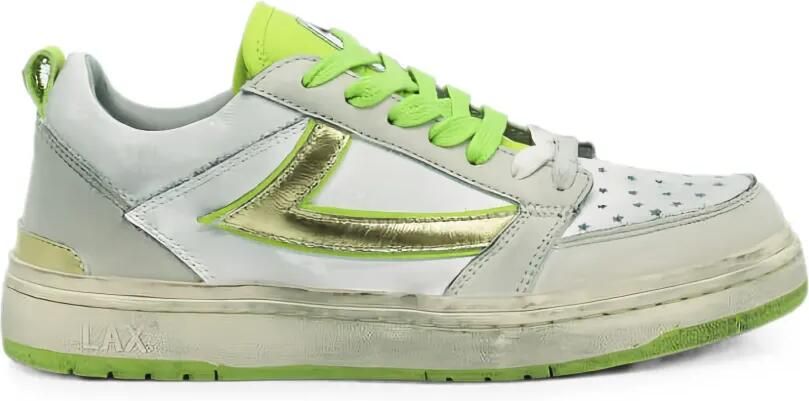 Htc Los Angeles Starlight metallic leren sneakers Wit
