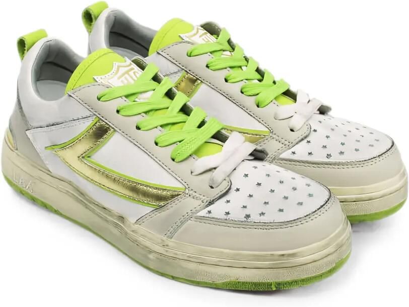 Htc Los Angeles Starlight metallic leren sneakers Wit - Foto 2