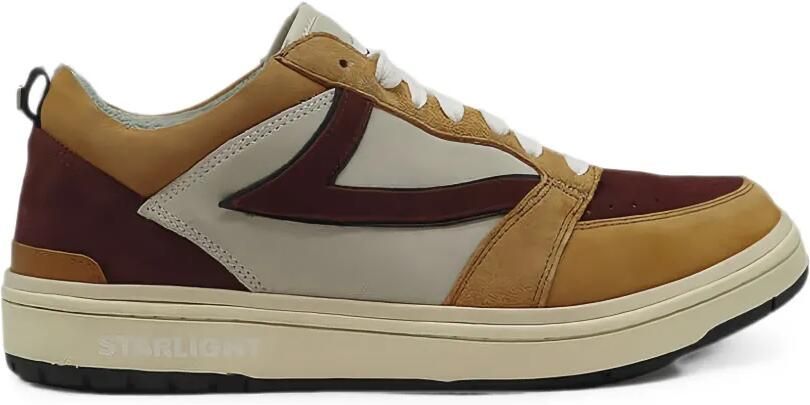 Htc Los Angeles Starlight suède sneakers met vlakken Bruin