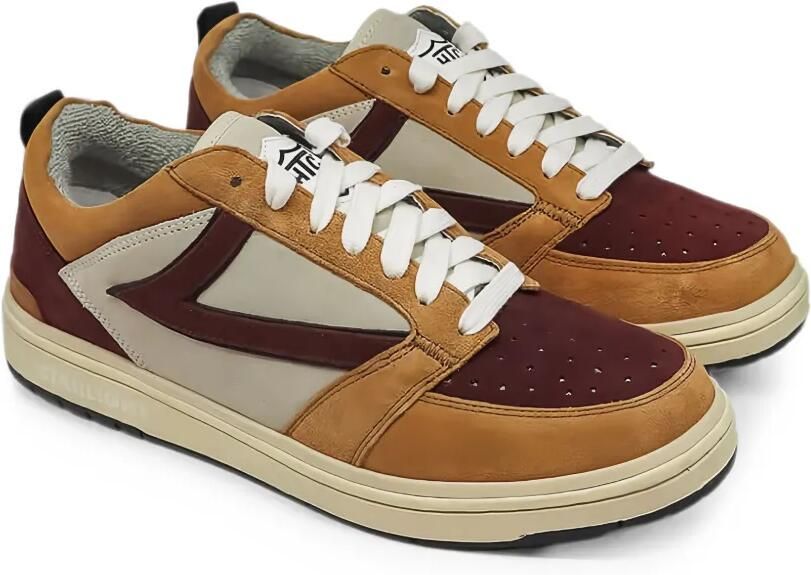 Htc Los Angeles Starlight suède sneakers met vlakken Bruin - Foto 3
