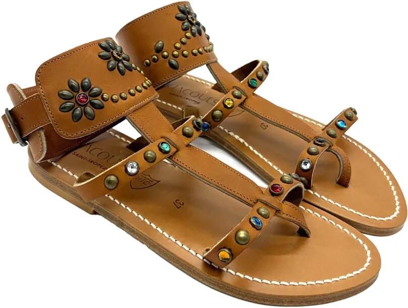 Htc Los Angeles x Kjacques Caravelle sandalen met studs Bruin - Foto 2
