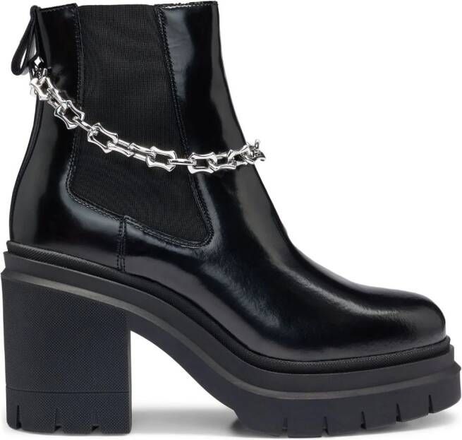 HUGO chelsea boots with trim Zwart