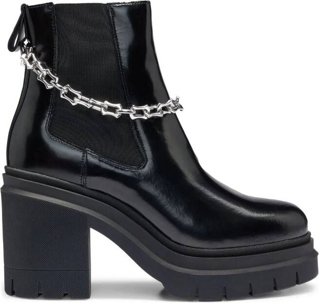 HUGO Chelsea laarzen met ketting afwerking en spikes Zwart