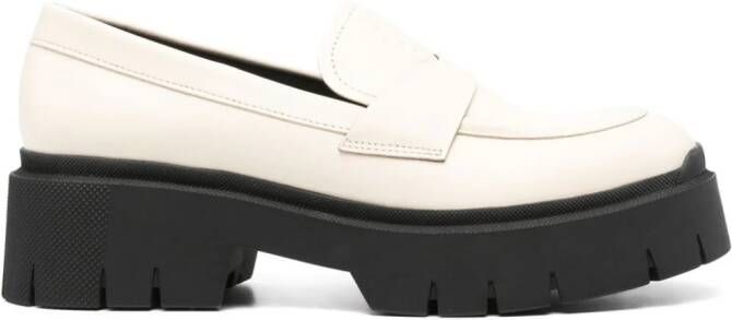 HUGO Chunky loafers met logo Beige