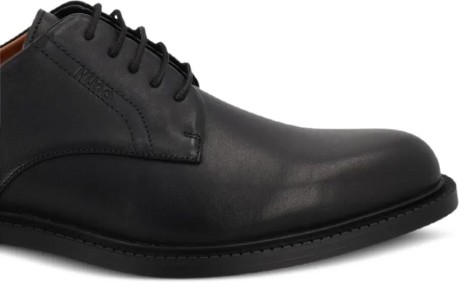 HUGO Derby leren schoenen met logo-reliëf Zwart - Foto 2