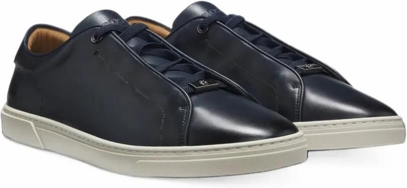 HUGO Gary sneakers in brushed leather Blauw - Foto 3