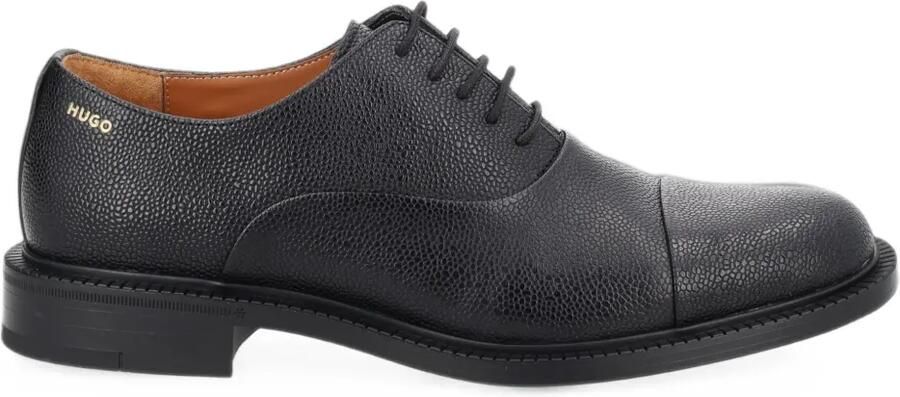 HUGO grainy-leather Oxford shoes Zwart