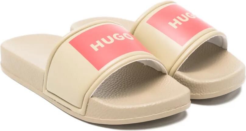 HUGO KIDS Slippers met logo Beige