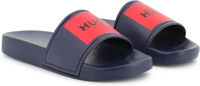 HUGO KIDS Slippers met logoprint Blauw