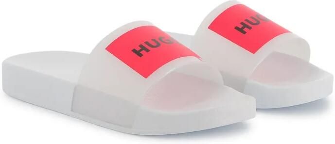 HUGO KIDS Slippers met logoprint Wit