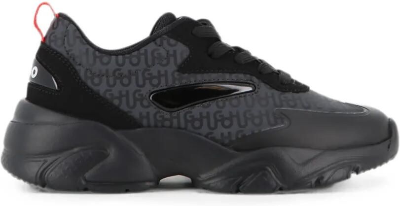 HUGO KIDS Sneakers met chunky zool en monogramprint Zwart