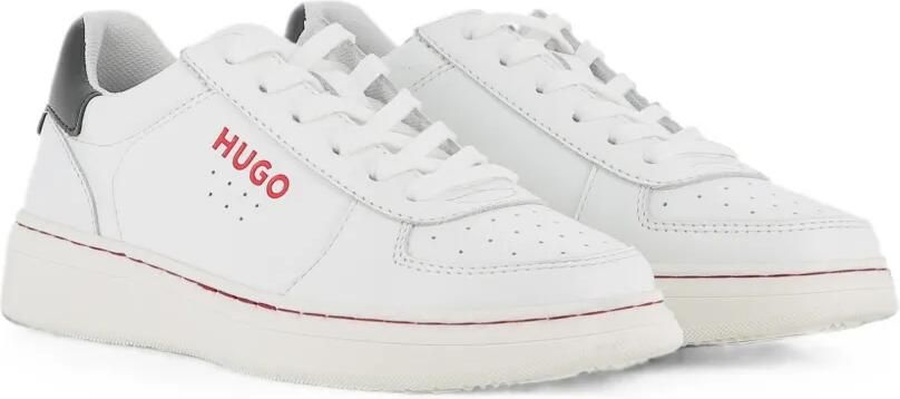HUGO KIDS Sneakers met logo-print en geperforeerde details Wit