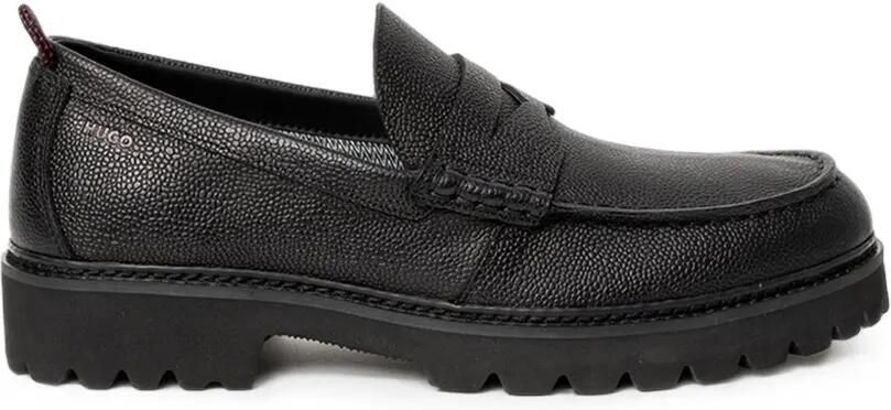 HUGO Loafers van bewerkt leer met chunky zool Zwart