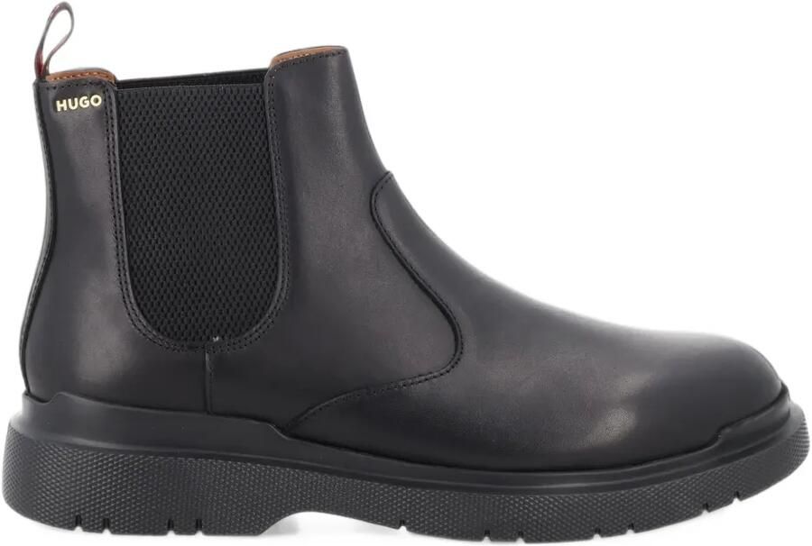 HUGO logo-plaque Chelsea boots Zwart