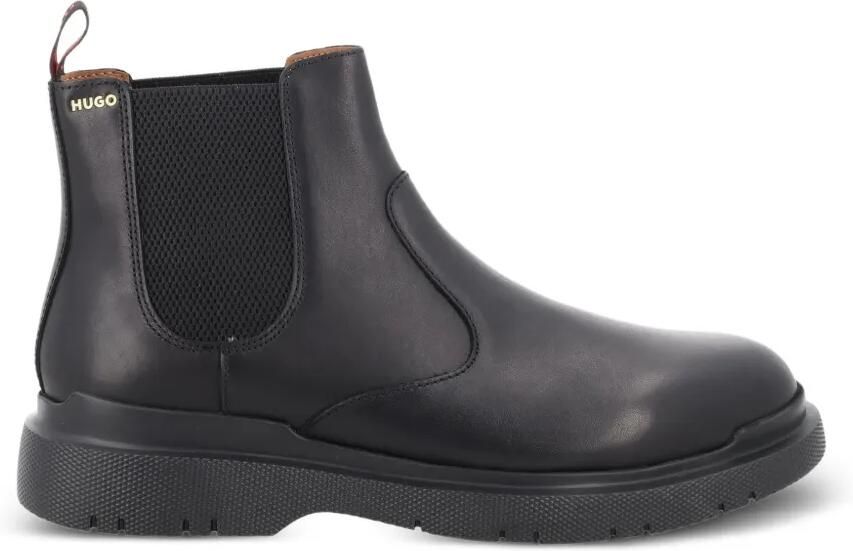 HUGO logo-plaque Chelsea boots Zwart