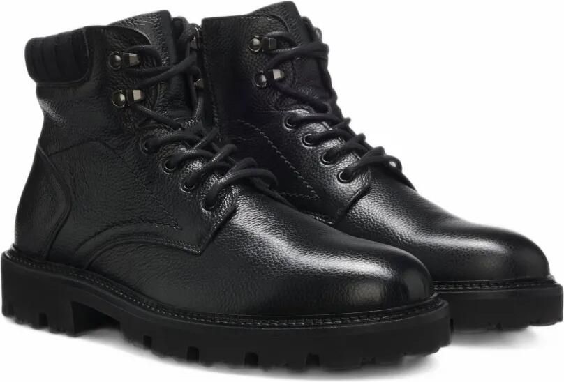 HUGO pebbled-leather lace-up boots Zwart - Foto 4