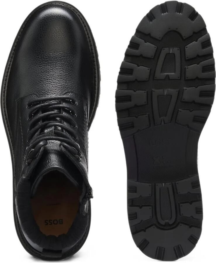 HUGO pebbled-leather lace-up boots Zwart - Foto 2