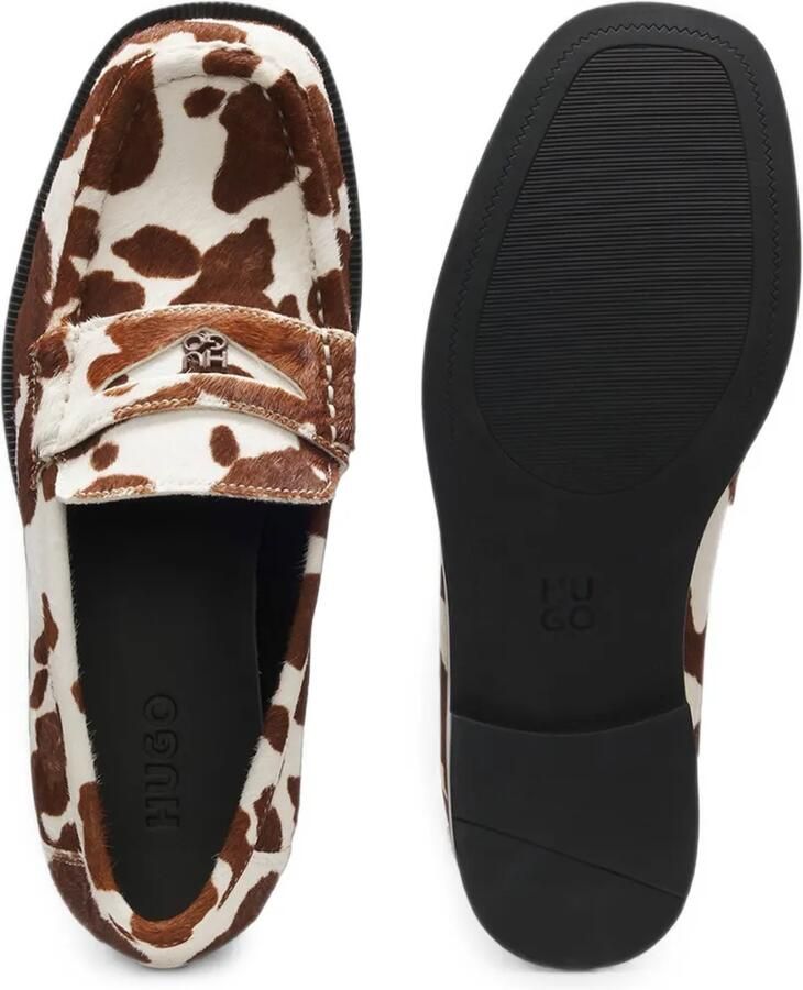HUGO Semi-vierkante loafers met tonale hardware Wit - Foto 3