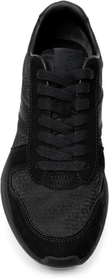 HUGO Sneakers met monogram-jacquard en afwerking van imitatiesuède Zwart - Foto 5
