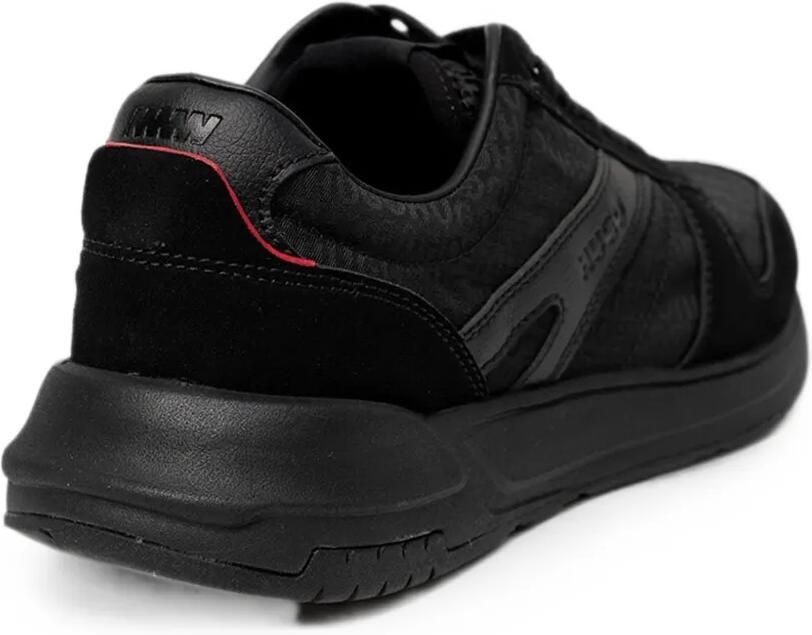 HUGO Sneakers met monogram-jacquard en afwerking van imitatiesuède Zwart - Foto 3