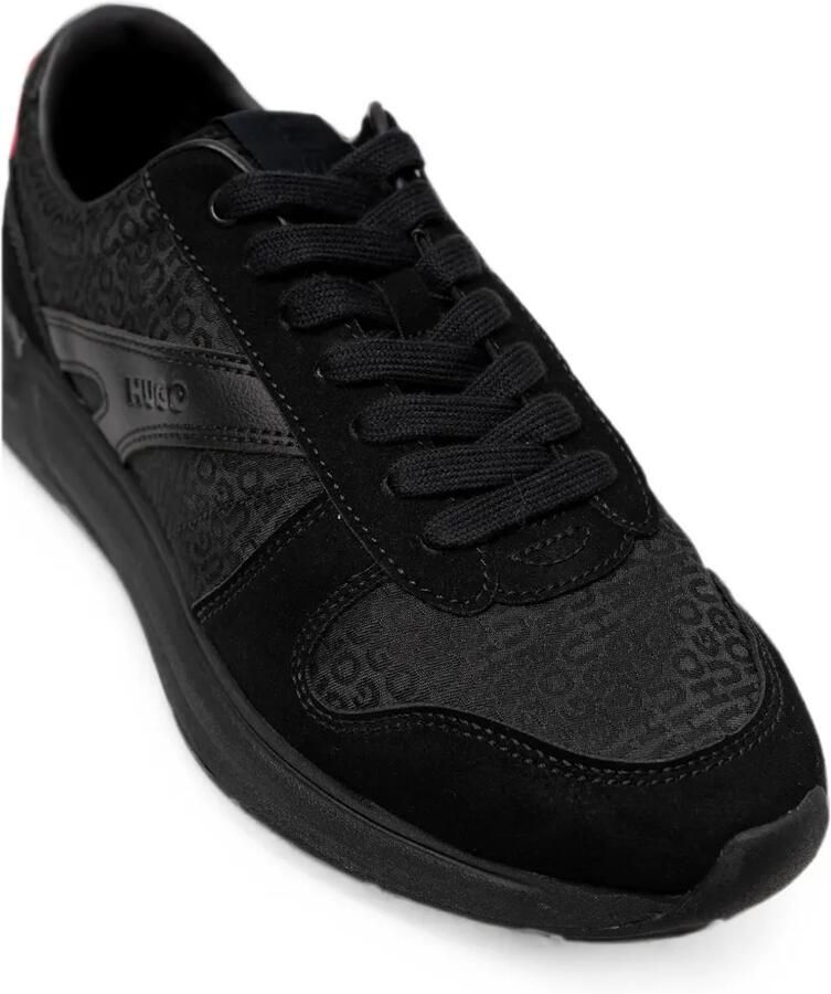 HUGO Sneakers met monogram-jacquard en afwerking van imitatiesuède Zwart - Foto 2