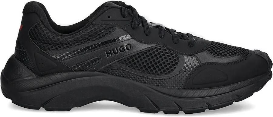 HUGO Sneakers met vlakken en veters Zwart
