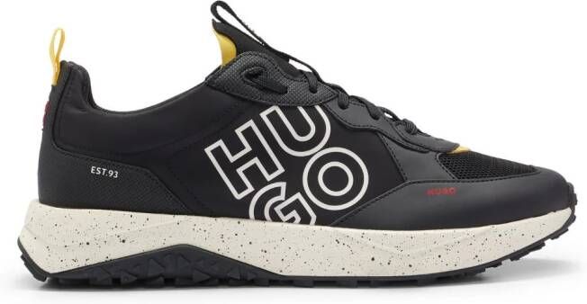 HUGO Kane sneakers met logoprint Zwart
