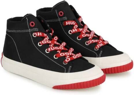 HUGO KIDS High-top sneakers met logodetails Zwart