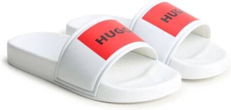 HUGO KIDS Slippers met logoprint Wit