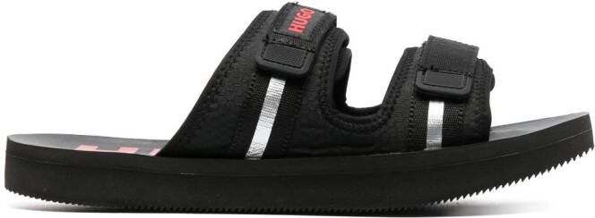 HUGO Sandalen met logopatch Zwart