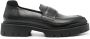 HUGO Leren loafers met logoplakkaat Zwart - Thumbnail 1
